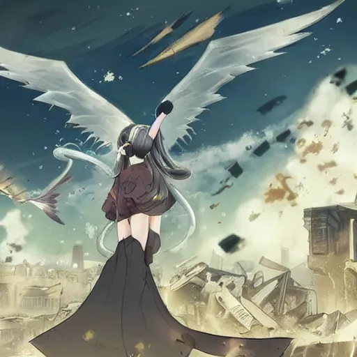 Pokemon Angel Girl Anime Wings Wallpaper 4K-demhanvico.com.vn