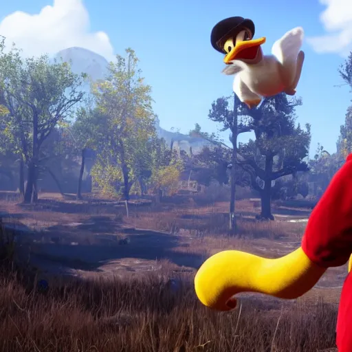 Image similar to donald duck in red dead redemption 2