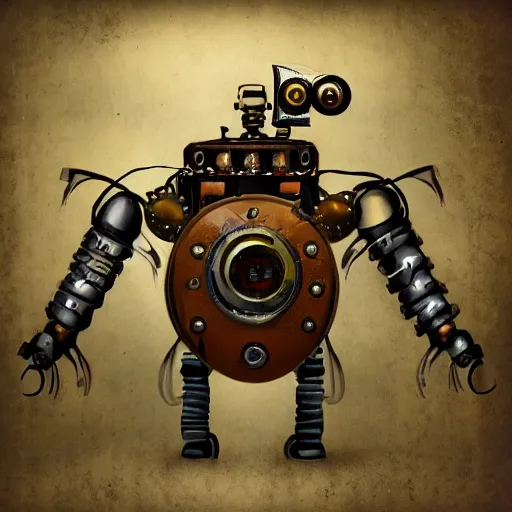 Image similar to steampunk robots that are also insects