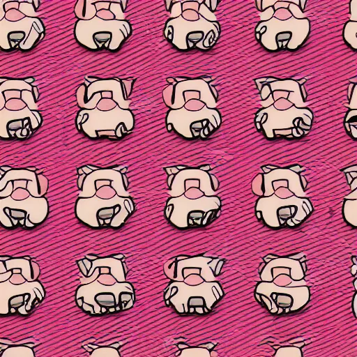 Prompt: random pig pattern 2d flat cell shaded
