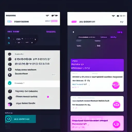 Image similar to a modern ui screenshot dark mode neon colors dark background trending on dribbble