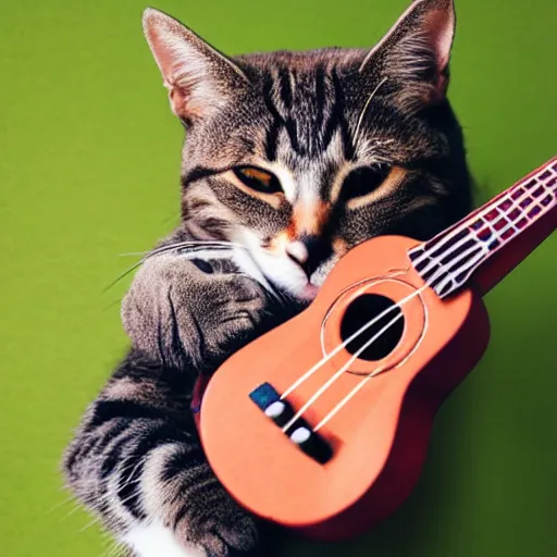 Image similar to cat playing ukulele