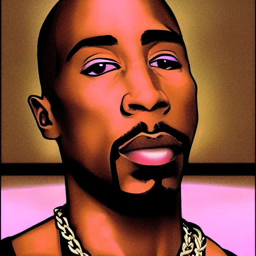 Image similar to Tupac Shakur, screenshot from a 2012s anime