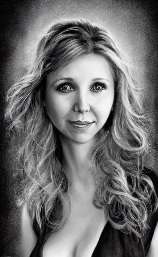 Image similar to beautiful art of Sarah Chalke, by David LaChapell