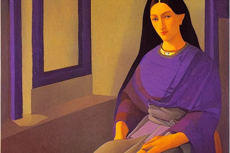 Image similar to woman portrait artwork by nicholas roerich