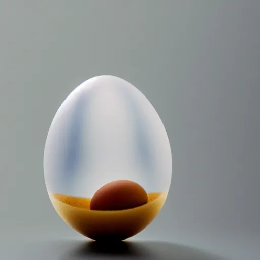 Image similar to photo of a translucent egg with an alien embryo growing inside