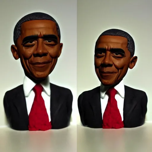 Prompt: barrack obama made out of polymer clay detailed sculpture trending on artstation