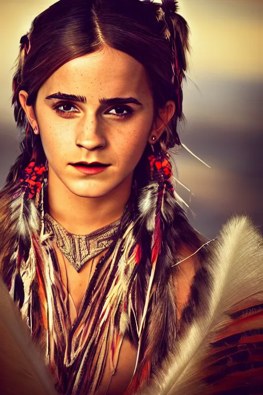 Image similar to Photo of Native Indian woman Emma Watson, portrait, skilled exotic dancer, realistic, detailed, Emma Watson, photorealism, Sony A7R