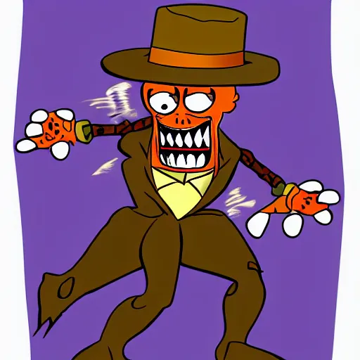 Image similar to freddy kreuger in the style of john kricfalusi