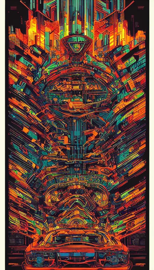 Prompt: techno artwork, by dan mumford,