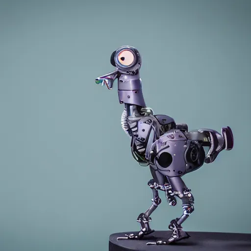 Prompt: robot pigeon by boston dynamics, 33mm depth of field