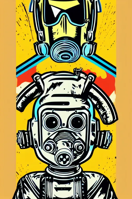 Image similar to fallout 7 6 retro futurist illustration art by butcher billy, sticker, colorful, illustration, highly detailed, simple, smooth and clean vector curves, no jagged lines, vector art, smooth andy warhol style