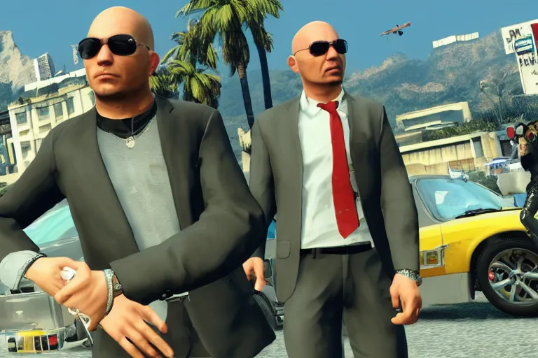 Image similar to pitbull mr. worldwide in a ps 3 game, gtav, y 2 k cybercore,