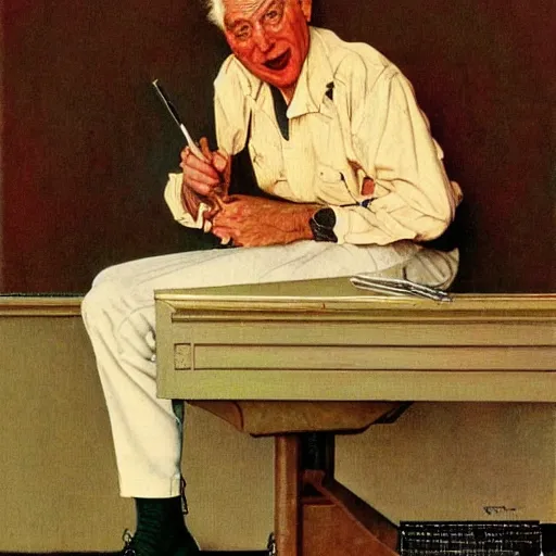 Prompt: Bill Murry painted by Norman Rockwell