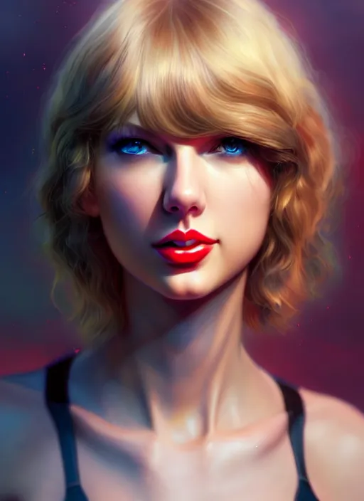 Image similar to taylor swift, evangelion, au naturel, hyper detailed, digital art, trending in artstation, cinematic lighting, studio quality, smooth render, frostbite 3 engine rendered, art style by klimt and nixeu and ian sprigger and wlop and krenz cushart