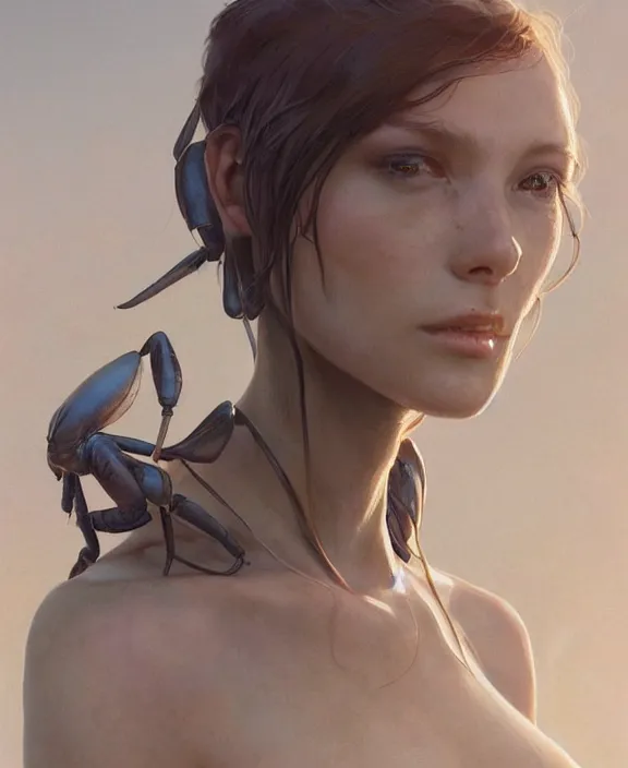 Image similar to simplicity, portrait of an alien insect creature, adorable, childlike, overgrown environment, ultra realistic, concept art, minimalist, photorealistic, octane render, 8 k, unreal engine. art by christopher marley and artgerm and greg rutkowski and alphonse mucha
