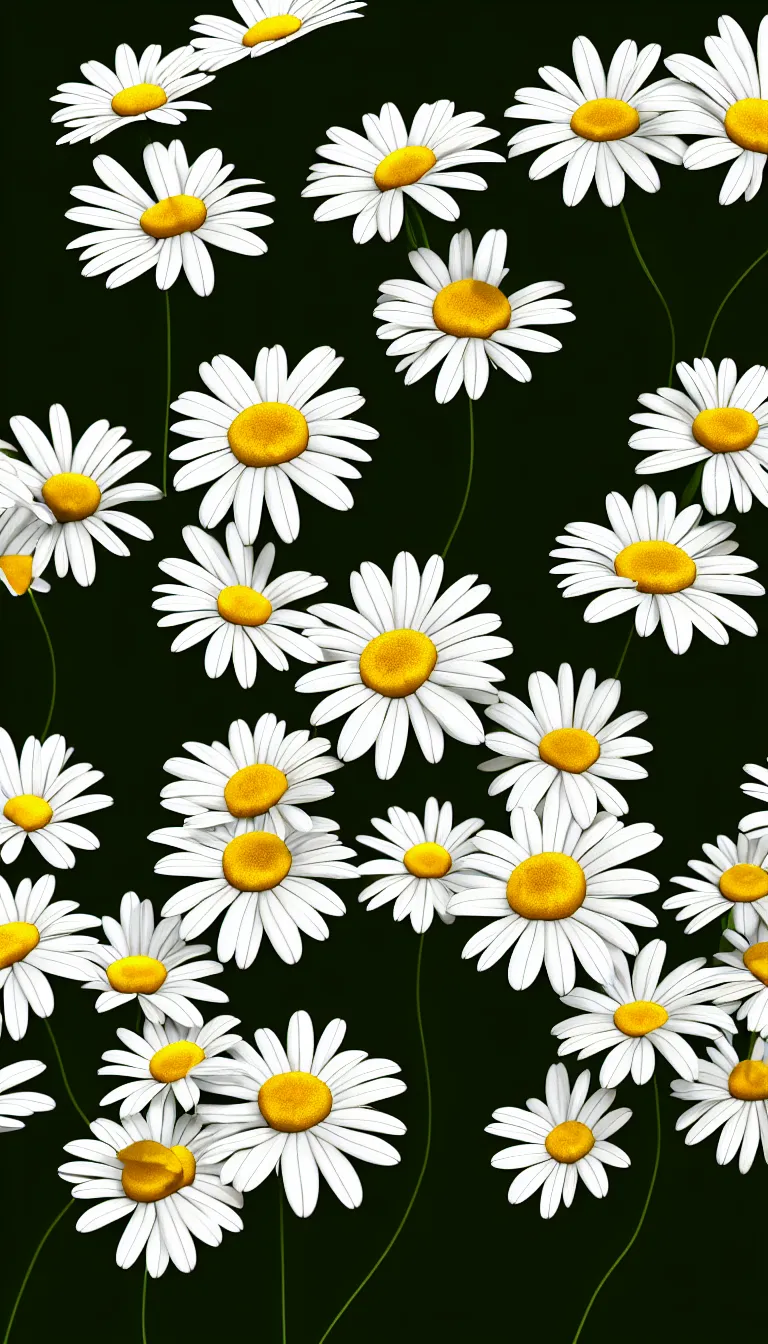 Image similar to highly detailed realistic photo daisy white flowers, award winning photo, hyper realistic, concept art, 8 k detail post - processing