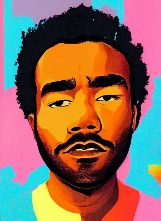 Image similar to portrait childish gambino, colourful!! by sachin teng, organic, cables, matte painting, geometric shapes, hard edges! graffiti, street art