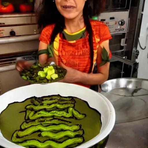 Image similar to alien food cooking