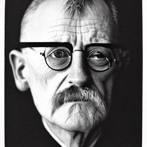 Prompt: james joyce portrait photograph by chuck close