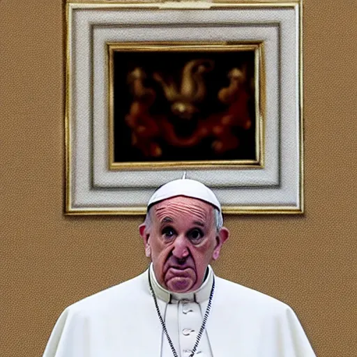 Image similar to Ultra high definition game camera footage of Pope Francis