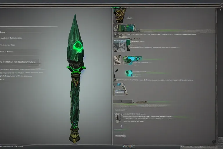 Prompt: emerald bone staff of lich; unreal engine-H 1024