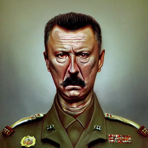 Image similar to Portrait of Igor Ivanovich Strelkov while he is calling for war total mobilization, photo-realistic, color image, 2K, highly detailed, bodyhorror by H.R.Giger, tends to have fractal structure