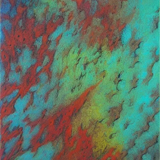 Prompt: abstract oil painting of a pastel organic texture, coloured marker, beksinski