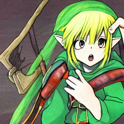 Image similar to anime illustration of saria from zelda