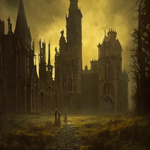 Prompt: demonic gothic victorian scenery in the style of michael whelan and stefan koidl. hyperdetailed photorealism by greg rutkowski, 1 0 8 megapixels, cinematic lighting