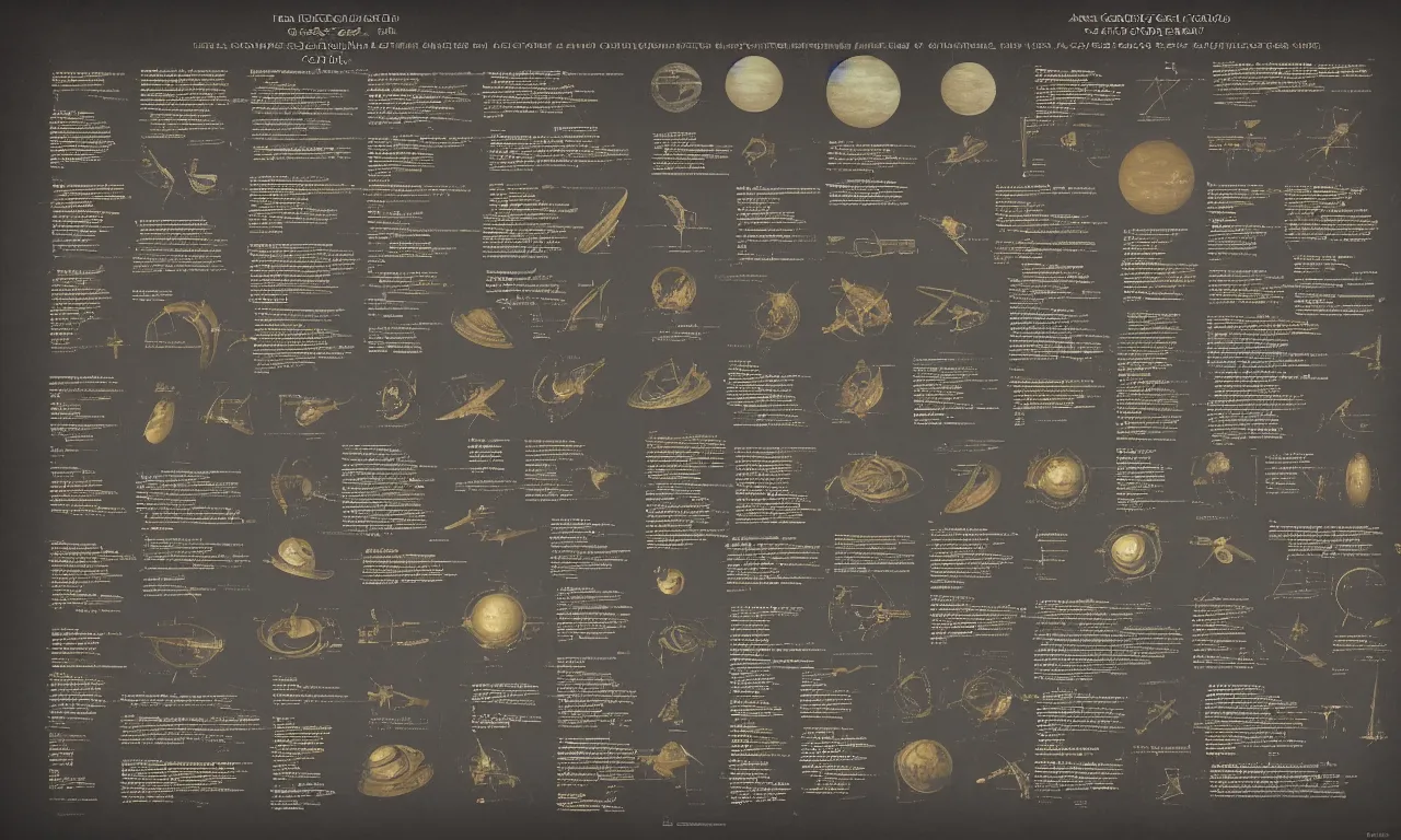 Image similar to list of quality rendered objects of various ancient stations, cosmic weapons, colossal space constructions and engineered artificial moons on a black solid background