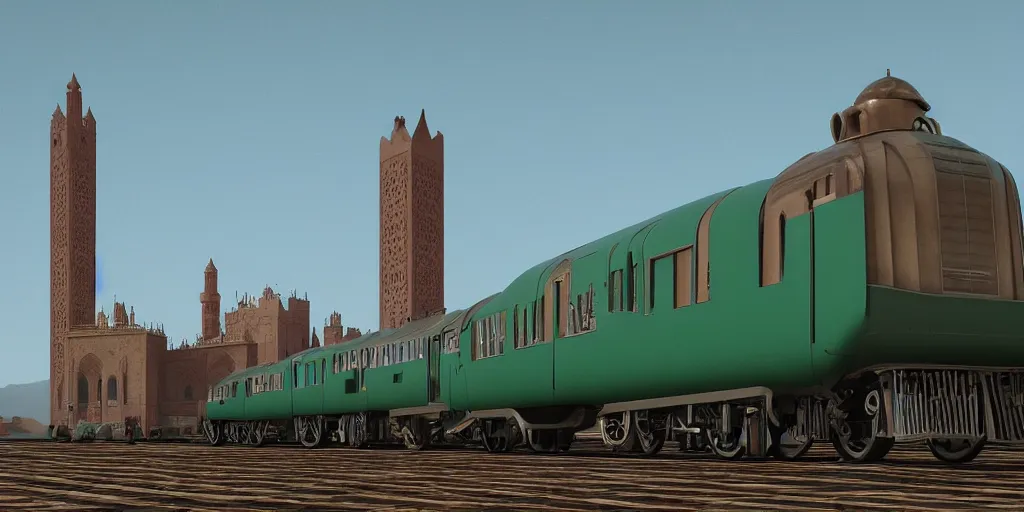 Moroccan streamline retro train in gothic cathedral | Stable Diffusion ...