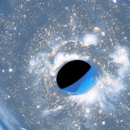 Prompt: black hole from the international space station