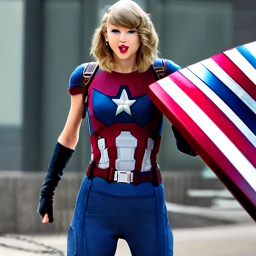 Image similar to taylor swift as captain america