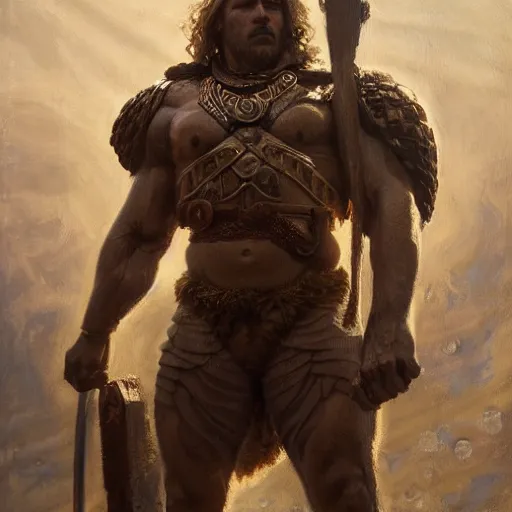 Prompt: handsome portrait of a spartan guy bodybuilder posing, radiant light, caustics, war hero, apex legends, steel bull run, by gaston bussiere, bayard wu, greg rutkowski, giger, maxim verehin