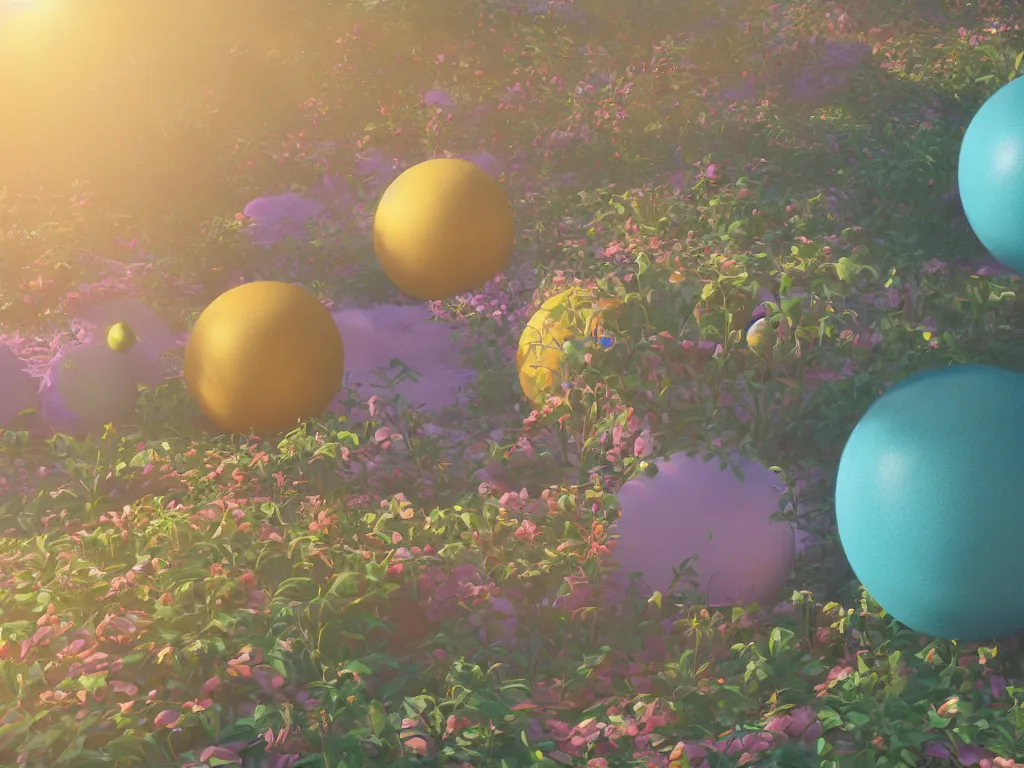 Image similar to 3 d render, sunlight study, the universe is a spheroid region 7 0 5 meters in diameter, art nouveau, by rachel ruysch and ( ( ( ( ( lisa frank ) ) ) ) ), 8 k, sharp focus, octane render