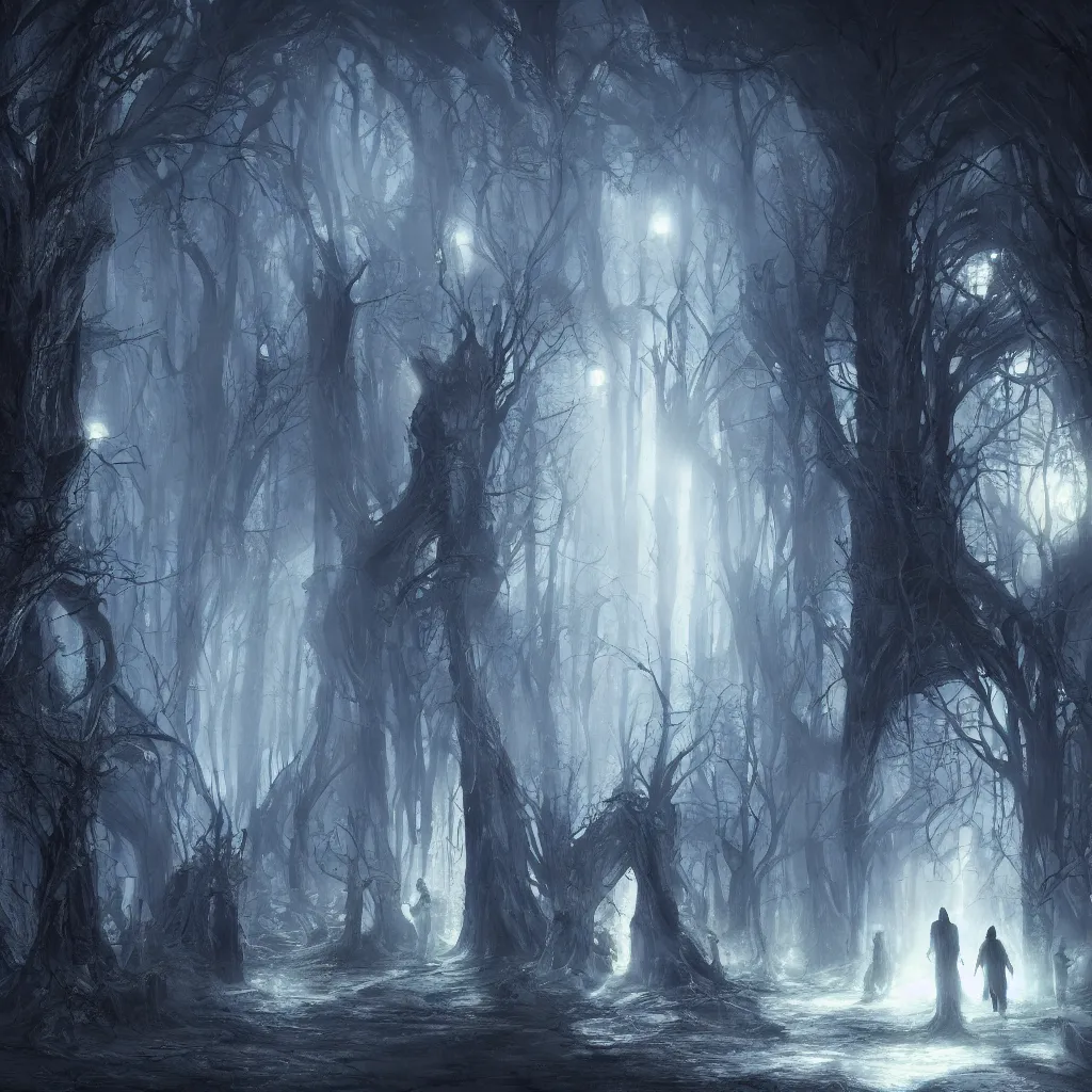 Prompt: high drama, distant hooded figures, hdr, glowing luminescent invocations, diffuse magic, movie still, intricate highly detailed mystical prisms, fully photorealistic, artstation, beautiful concept art, smoothened, sharp luminescent focus, nd 6, sony fx 6