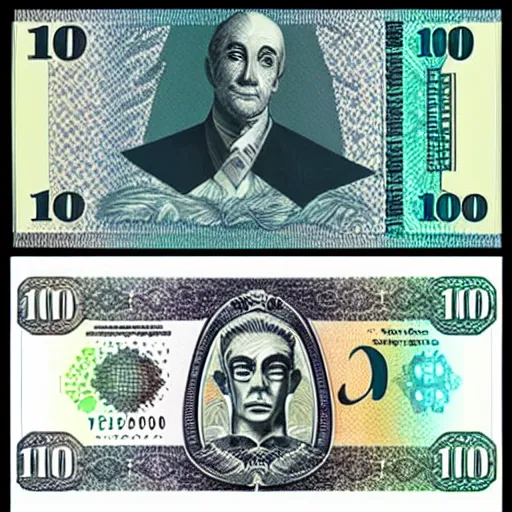 Image similar to australian $ 1 0 0 note, manga style