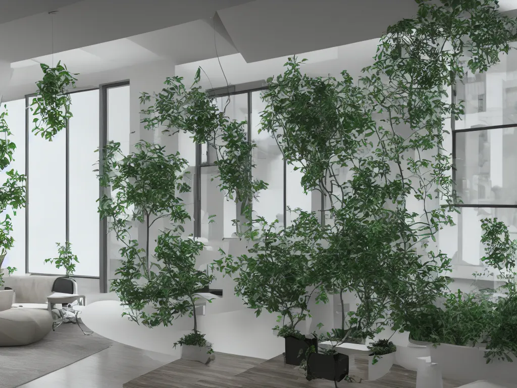 Prompt: A modern indoor music studio, clean architecture, some plants, peaceful, 8K octane render