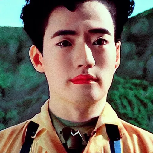 Image similar to a film still of Tooru from Jojolion in Twin Peaks(1990)