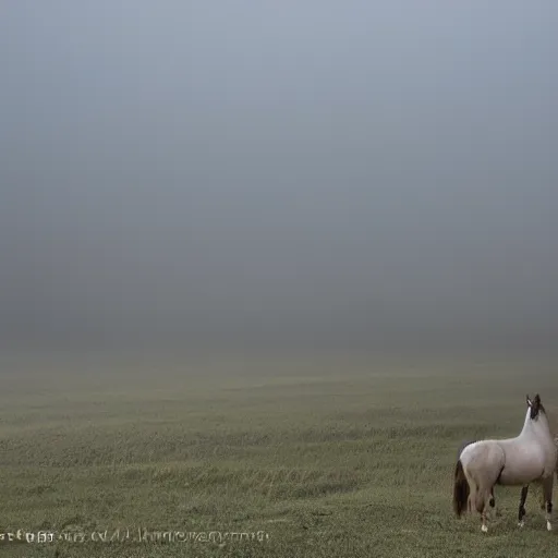 Prompt: foggy ambience, god rays. Ferghana horse