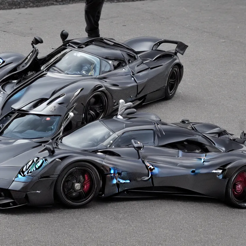 Image similar to my awesome pagani huayra after a fender bender, 4 k, highly detailed, award winning, look at all that detail!