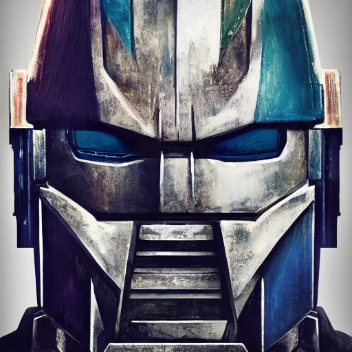 Image similar to A man that looks like Optimus prime, 4k, self portrait