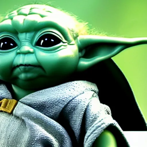 Image similar to Baby Yoda as Batman 4K quality super realistic