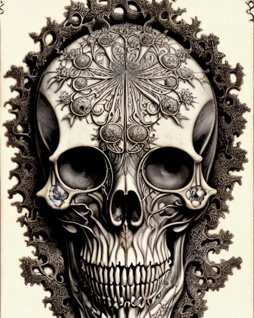 Image similar to art forms of nature by ernst haeckel, memento mori by arthur rackham, ornate antique porcelain beautiful skull mask, ultrasharp, photorealistic, hyperdetailed, octane render, polished, art nouveau, neo - gothic, gothic, intricate ornamental organic filigree, art nouveau botanicals, art forms of nature by ernst haeckel, horizontal symmetry, symbolist, visionary