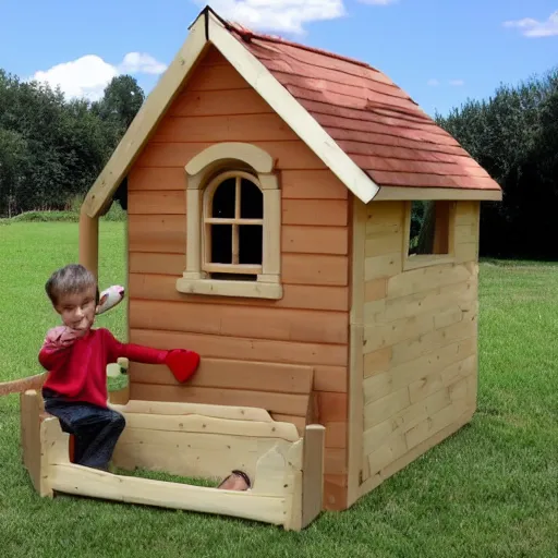 Prompt: child wooden play house pinterest