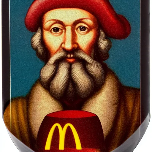 Image similar to Photograph of theologican John Calvin Happy Meal Toy 50 mm, mcdonalds interior background