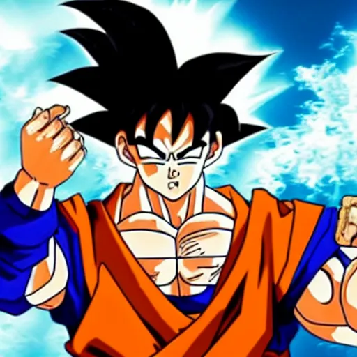 Prompt: Goku taking a selfie in real life