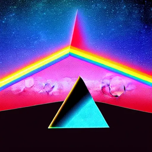 Image similar to pink floyd dark side of the moon, album cover, music 🎶, digital art