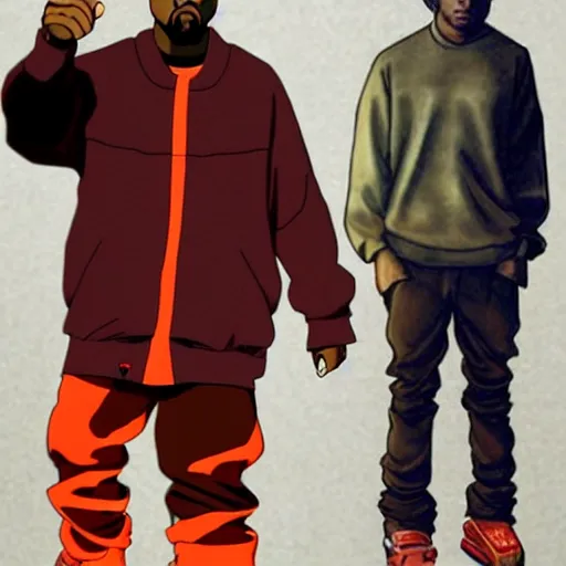 Prompt: Kanye west in Naruto